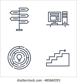Set Of Project Management Icons On Creativity, Decision Making, Charts And More. Premium Quality EPS10 Vector Illustration For Mobile, App, UI Design.