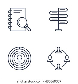 Set Of Project Management Icons On Creativity, Decision Making, Research And More. Premium Quality EPS10 Vector Illustration For Mobile, App, UI Design.