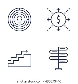 Set Of Project Management Icons On Creativity, Cash Flow, Decision Making And More. Premium Quality EPS10 Vector Illustration For Mobile, App, UI Design.