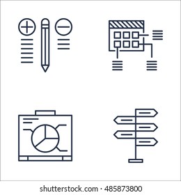 Set Of Project Management Icons On Graph, Best Solution, Planning And More. Premium Quality EPS10 Vector Illustration For Mobile, App, UI Design.