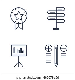 Set Of Project Management Icons On Decision Making, Award, Statistics And More. Premium Quality EPS10 Vector Illustration For Mobile, App, UI Design.