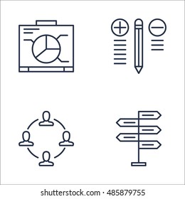 Set Of Project Management Icons On Best Solution, Decision Making, Graph And More. Premium Quality EPS10 Vector Illustration For Mobile, App, UI Design.