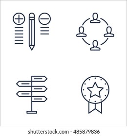 Set Of Project Management Icons On Award, Best Solution, Teamwork And More. Premium Quality EPS10 Vector Illustration For Mobile, App, UI Design.