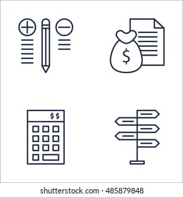 Set Of Project Management Icons On Best Solution, Decision Making, Money Revenue And More. Premium Quality EPS10 Vector Illustration For Mobile, App, UI Design.