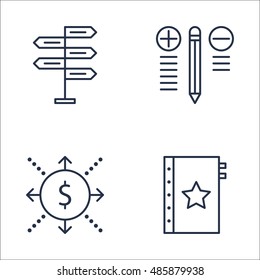 Set Of Project Management Icons On Quality Management, Decision Making, Cash Flow And More. Premium Quality EPS10 Vector Illustration For Mobile, App, UI Design.