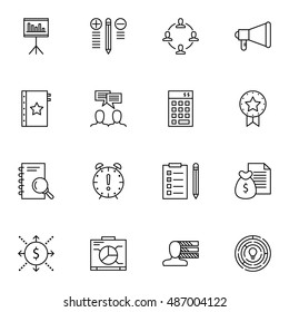 Set Of Project Management Icons On Teamwork, Task List, Money Revenue And More. Premium Quality EPS10 Vector Illustration For Mobile, App, UI Design.