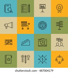 Set Of Project Management Icons On Team Meeting, Quality Management, Cash Flow And More. Premium Quality EPS10 Vector Illustration For Mobile, App, UI Design.