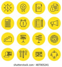 Set Of Project Management Icons On Deadline, Money Revenue, Personality And More. Premium Quality EPS10 Vector Illustration For Mobile, App, UI Design.