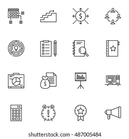 Set Of Project Management Icons On Statistics, Graph, Charts And More. Premium Quality EPS10 Vector Illustration For Mobile, App, UI Design.