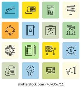 Set Of Project Management Icons On Promotion, Quality Management, Money Revenue And More. Premium Quality EPS10 Vector Illustration For Mobile, App, UI Design.