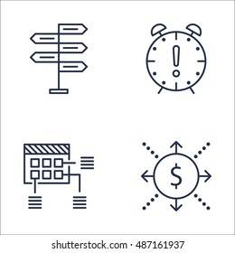 Set Of Project Management Icons On Deadline, Planning, Cash Flow And More. Premium Quality EPS10 Vector Illustration For Mobile, App, UI Design.