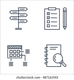 Set Of Project Management Icons On Task List, Planning, Research And More. Premium Quality EPS10 Vector Illustration For Mobile, App, UI Design.