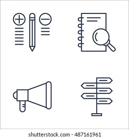 Set Of Project Management Icons On Decision Making, Promotion, Best Solution And More. Premium Quality EPS10 Vector Illustration For Mobile, App, UI Design.