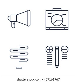 Set Of Project Management Icons On Decision Making, Promotion, Best Solution And More. Premium Quality EPS10 Vector Illustration For Mobile, App, UI Design.
