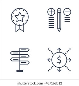 Set Of Project Management Icons On Cash Flow, Award, Decision Making And More. Premium Quality EPS10 Vector Illustration For Mobile, App, UI Design.