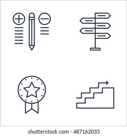 Set Of Project Management Icons On Charts, Best Solution, Award And More. Premium Quality EPS10 Vector Illustration For Mobile, App, UI Design.