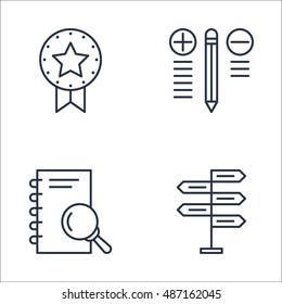 Set Of Project Management Icons On Award, Research, Decision Making And More. Premium Quality EPS10 Vector Illustration For Mobile, App, UI Design.