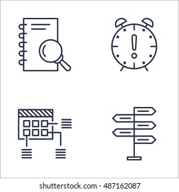 Set Of Project Management Icons On Deadline, Planning, Decision Making And More. Premium Quality EPS10 Vector Illustration For Mobile, App, UI Design.