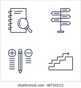 Set Of Project Management Icons On Decision Making, Research, Charts And More. Premium Quality EPS10 Vector Illustration For Mobile, App, UI Design.