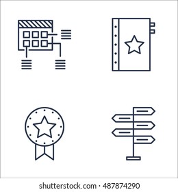Set Of Project Management Icons On Quality Management, Award, Planning And More. Premium Quality EPS10 Vector Illustration For Mobile, App, UI Design.
