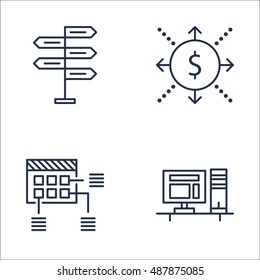 Set Of Project Management Icons On Cash Flow, Planning, Decision Making And More. Premium Quality EPS10 Vector Illustration For Mobile, App, UI Design.