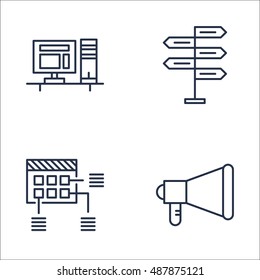Set Of Project Management Icons On Planning, Promotion, Decision Making And More. Premium Quality EPS10 Vector Illustration For Mobile, App, UI Design.