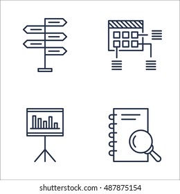 Set Of Project Management Icons On Research, Planning, Statistics And More. Premium Quality EPS10 Vector Illustration For Mobile, App, UI Design.