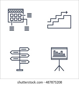 Set Of Project Management Icons On Statistics, Charts, Planning And More. Premium Quality EPS10 Vector Illustration For Mobile, App, UI Design.