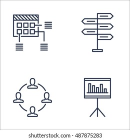 Set Of Project Management Icons On Planning, Decision Making, Statistics And More. Premium Quality EPS10 Vector Illustration For Mobile, App, UI Design.