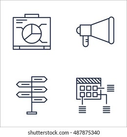 Set Of Project Management Icons On Planning, Promotion, Decision Making And More. Premium Quality EPS10 Vector Illustration For Mobile, App, UI Design.