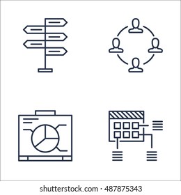 Set Of Project Management Icons On Planning, Teamwork, Graph And More. Premium Quality EPS10 Vector Illustration For Mobile, App, UI Design.