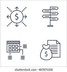 Set Of Project Management Icons On Money Revenue, Cash Flow, Decision Making And More. Premium Quality EPS10 Vector Illustration For Mobile, App, UI Design.