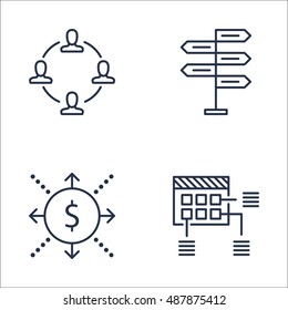 Set Of Project Management Icons On Cash Flow, Decision Making, Planning And More. Premium Quality EPS10 Vector Illustration For Mobile, App, UI Design.