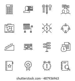 Set Of Project Management Icons On Statistics, Planning, Graph And More. Premium Quality EPS10 Vector Illustration For Mobile, App, UI Design.