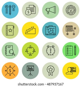 Set Of Project Management Icons On Statistics, Planning, Graph And More. Premium Quality EPS10 Vector Illustration For Mobile, App, UI Design.