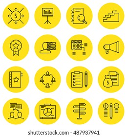 Set Of Project Management Icons On Money Revenue, Statistics, Award And More. Premium Quality EPS10 Vector Illustration For Mobile, App, UI Design.