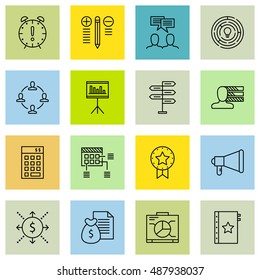 Set Of Project Management Icons On Deadline, Task List, Best Solution And More. Premium Quality EPS10 Vector Illustration For Mobile, App, UI Design.