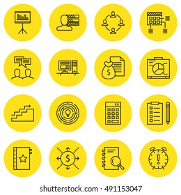 Set Of Project Management Icons On Charts, Planning, Statistics And More. Premium Quality EPS10 Vector Illustration For Mobile, App, UI Design.