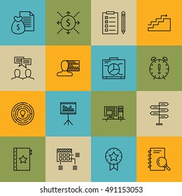 Set Of Project Management Icons On Award, Team Meeting, Creativity And More. Premium Quality EPS10 Vector Illustration For Mobile, App, UI Design.