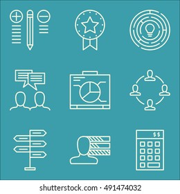 Set Of Project Management Icons On Graph, Personality, Creativity And More. Premium Quality EPS10 Vector Illustration For Mobile, App, UI Design.