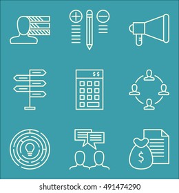 Set Of Project Management Icons On Personality, Money Revenue, Best Solution And More. Premium Quality EPS10 Vector Illustration For Mobile, App, UI Design.