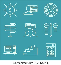 Set Of Project Management Icons On Creativity, Team Meeting, Cash Flow And More. Premium Quality EPS10 Vector Illustration For Mobile, App, UI Design.