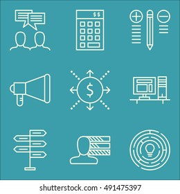 Set Of Project Management Icons On Personality, Team Meeting, Creativity And More. Premium Quality EPS10 Vector Illustration For Mobile, App, UI Design.