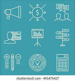 Set Of Project Management Icons On Best Solution, Decision Making, Cash Flow And More. Premium Quality EPS10 Vector Illustration For Mobile, App, UI Design.