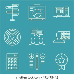 Set Of Project Management Icons On Personality, Graph, Workspace And More. Premium Quality EPS10 Vector Illustration For Mobile, App, UI Design.
