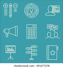 Set Of Project Management Icons On Decision Making, Team Meeting, Personality And More. Premium Quality EPS10 Vector Illustration For Mobile, App, UI Design.