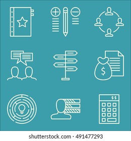 Set Of Project Management Icons On Quality Management, Money Revenue, Teamwork And More. Premium Quality EPS10 Vector Illustration For Mobile, App, UI Design.