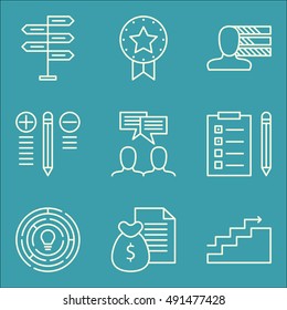 Set Of Project Management Icons On Personality, Team Meeting, Money Revenue And More. Premium Quality EPS10 Vector Illustration For Mobile, App, UI Design.