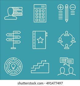 Set Of Project Management Icons On Creativity, Personality, Team Meeting And More. Premium Quality EPS10 Vector Illustration For Mobile, App, UI Design.