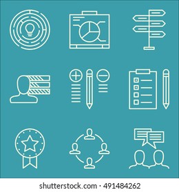 Set Of Project Management Icons On Personality, Team Meeting, Creativity And More. Premium Quality EPS10 Vector Illustration For Mobile, App, UI Design.